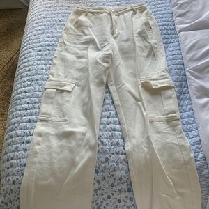 Princess Polly White Cargo Pants, Size US 4